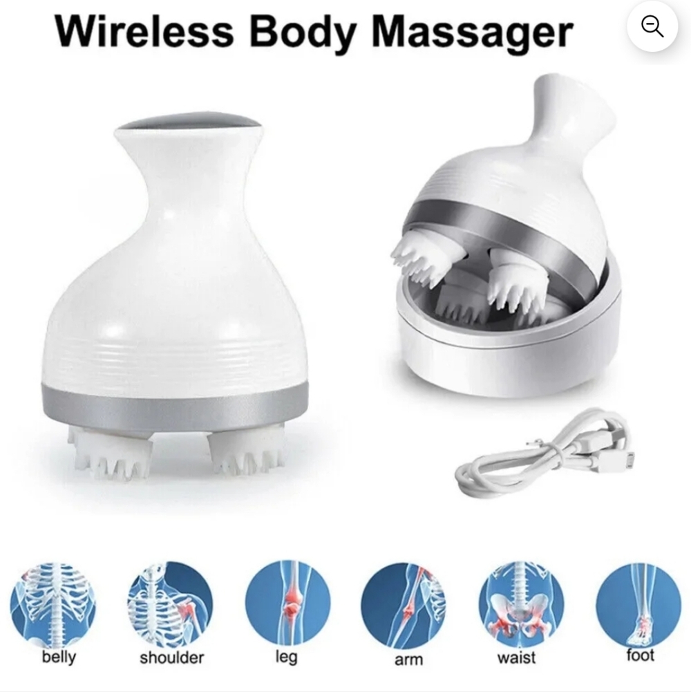 Wireless Body Massager - White & Silver Scalp/Body Massager